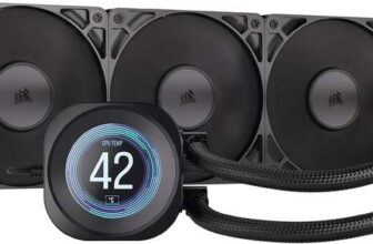 Corsair NAUTILUS 360 RS LCD Liquid CPU Cooler 2.1 IPS LCD Screen, 360mm AIO, Low-Noise, Daisy-Chain, 3x RS120 Fans Included