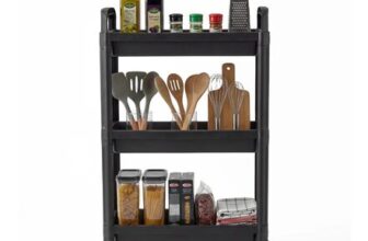 Costway 3-Tier Slim Rolling Storage Cart Bathroom Organizer w/Handles & Wheels