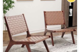 Costway Set of 2 Brown Accent Chairs