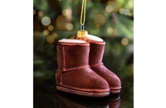 Cosy Winter Boots Glass Christmas Tree Decoration