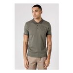 Cotton Jacquard Button-up Jersey Polo with Logo Badge