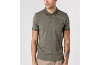 Cotton Jacquard Button-up Jersey Polo with Logo Badge
