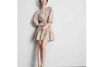 Cotton Seersucker Puff Sleeve Mini Dress