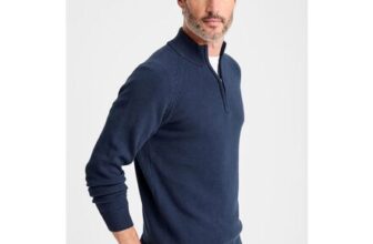 Cotton Traders Dark Sky Cotton Half Zip Jumper