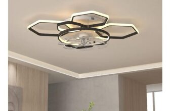 Cottonfy UK Geometric LED Ceiling Fan Light