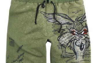 Coyote Swim Shorts Olive by Looney Tunes