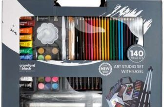 Crawford & Black 140 Piece Art Studio Set with Easel