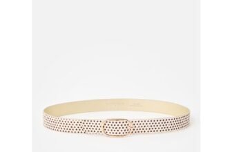 Cream & Brown Polka Dot Jeans Belt