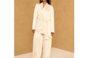 Cream Satin Wide Leg Trousers