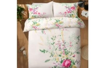 Cream Wild Bloom Panel Duvet Set Single