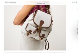 Crew CANVAS BUCKLE BACKPACK in TAUPE