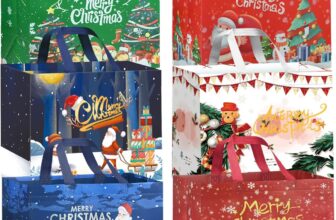 DECHISY 6 Pack Christmas Bags for PresentsReusable Non-Woven Christmas Shopping Bags with HandleXmas Tote Bag for Gifts Wrapping322517 cm