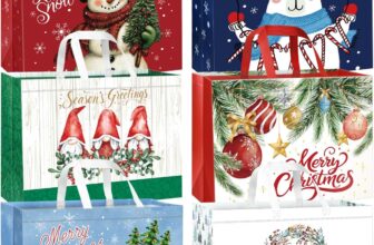 DECHISY 6 Pack Extra Large Christmas Bags, Reusable Non-Woven Christmas bags with Handle for Xmas Presents Shopping (43 32 17.3 cm)