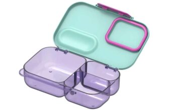 DÉCOR 1.7L Purple and Green Bento Box