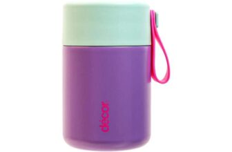 DÉCOR 350ml Purple and Green Food Flask