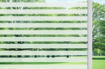 DIFIT Window Film Privacy Film for Glass Windows, Stripe Frosted Window Film, Windows Frosting Film Removable Decorative Static Cling Covering for Home Office (Medium Stripes, 30x120cm)