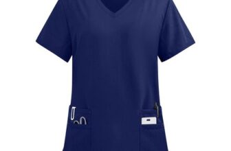 DIYIOUZHOU Navy Scrub Tops for Women Nurses Uniform