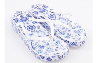 DKNY Coastal Blue Joan Wedge Flip Flops