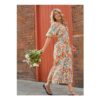 DOROTHY PERKINS Floral Poplin Twist Front Midaxi Dress