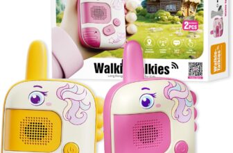 DQMOON Unicorn Gifts for Girls – Girls Toys 2PCS Unicorn Walkie Talkies for Kids 3 4 5 6 Year Old Outdoor Sensory Toys Birthday Gifts Xmas Stocking Fillers Garden Games Camping Hiking Accessories