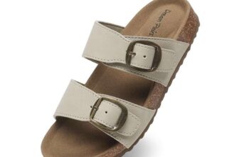 DREAM PAIRS Kids Comfy Slides Beige/Brown/Black/White at dreampairsEU / FBA