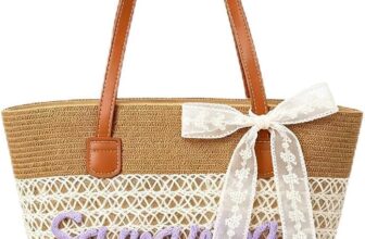Dacomfy Personalised Straw Beach Bag for Women Large Papyrus Woven Tote Bag with Name Lightweight Summer Shoulder Bag for Holiday, Pool, Travel and Shopping