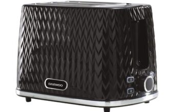 Daewoo Argyle 2-Slice Toaster with Defrost/Reheat/Browning Controls, Black