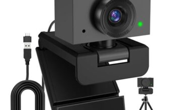 Danyesth 2K USB Webcam for Laptop with Mic, Manual Focus