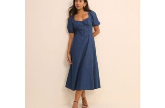 Dark Wash Denim Tulla Midi Dress