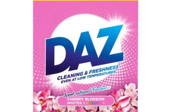 Daz Cherry Blossom Washing Powder 120 Washes, Bio Laundry Detergent Fresh Floral Scent, Powerful Stain Removal