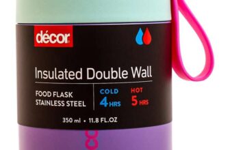 Décor 350ml Kids Insulated Food Flask – Double Wall Stainless Steel Container with Wide Opening – Purple/blue