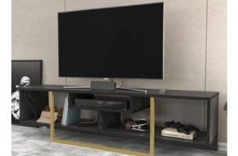 Decorotika Asal Bendier and Gold 3 Shelf TV Unit