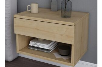 Decorotika Jamot Single Drawer Single Shelf Oak Floating Bedside Table