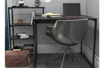 Decorotika Rino 4 Shelf Black Marble Effect Writing Desk