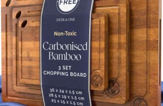 Deer & Oak 3-Piece Carbonised Bamboo Chopping Board Set – With Voucher