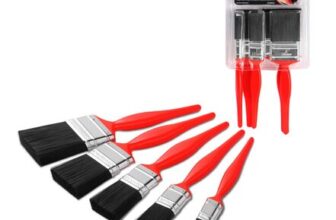 Dekton 5-Piece Paint Brush Set – Red, Silver, Black