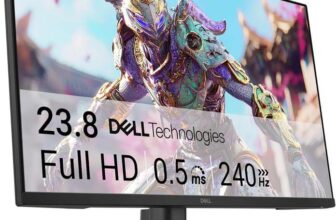 Dell 24 Gaming Monitor – SE2426HG, Full HD (1920×1080), 240Hz, Fast IPS, 0.5ms, AMD FreeSync Premium, 99% sRGB, HDR10, VESA (100x100mm)