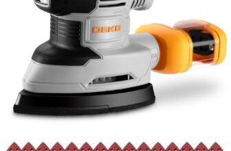 Detail Sander Electric: DEKOPRO 180W Mouse Sander Corded Sanders Hand Tool 13000 RPM with Dust Collector, 15pcs Sandpaper – Ideal for Sanding Polishing Removing Woodworking DIY