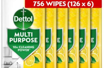 Dettol Antibacterial Multipurpose Cleaning Biodegradable Wipes, Citrus Zest, 756 Wipes (126 x 6pck)