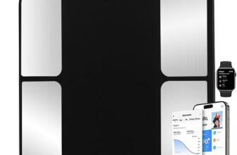 Digital Bathroom Scale, Body Fat Analyzer for Weight & BMI Silver & Black Bluetooth app sync,18 body metrics,High-precision sensors,Auto-on/off energy save,Anti-slip platform