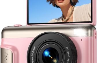 Digital Camera 4K for Photography Vlogging: 64MP Compact Photo Camera for Video 180 Flip Screen 3 Portable Digital Cameras with 16X Digital Zoom for Kids Beginners Adults Pink(SD Card Not Included)