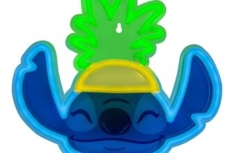 Disney Lilo & Stitch Pineapple LED Neon Wall Light – Officially Licensed Disney Lamp with Power Cord