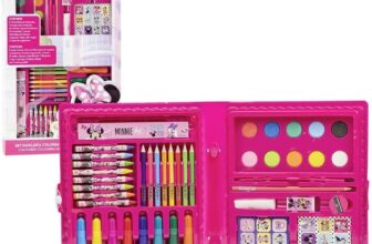 Disney Minnie Mouse Colouring Art Set with Case for Kids Colouring Stationery Kit with Paintbrush, Watercolours, Pencil Colours, Markers, Stickers & More Best Gift to Boost Creativity, Ages 3