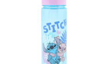 Disney Polar Gear Stitch Water Bottle with Flip Up Straw 600ml