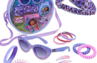 Disney Stitch Handbag for Kids Cute Shoulder Bag with UV400 Sunglasses Hair Clip Hairbands Hair Accessories for Girls Pretend Play Dress Up Stitch Gifts
