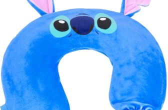 Disney Stitch Neck Hot Water Bottle & Fleece Cover, U Shaped Wrap Around Neck Shoulder Ease Main Relax Muscles Wearable Hot Water Bag Hot Water Bottle 1.1L