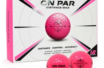 Distance Max Golf Balls – 12 Pack for Enhanced Distance, Control & Accuracy, Ideal Golf Gift for All Swing Speeds with Bold Target Graphic,