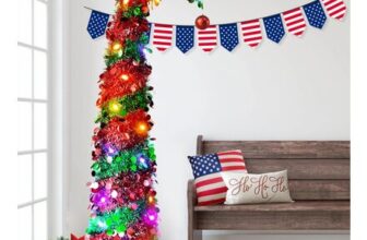 Domigard 5ft Pop-up Tree with Lights, Instant Party Decoration