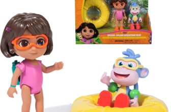 Dora, Splash-Splash Adventure Pack, with Dora and Boots Toy Figures and Accessories, Kids Toys for Girls and Boys Ages 3 and Up