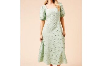 Dorothy Perkins DP Luxe Lace Puff Sleeve Midi Dress